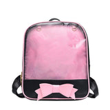 Weiyinxing Contrast Sweet Y2k Bow Backpack Students Casual Kawaii Cute Schoolbags Women Transparent Backpacks Preppy Ita Bag