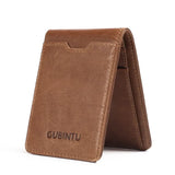 Weiyinxing Leather ID/Credit Card Holder Bifold Front Pocket Wallet with RFID Blocking Business Card Holder Genuine Leather