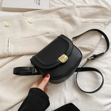 Weiyinxing Retro Shoulder Crossbody Bags For Women Metal Hasp Solid Color Mini Messenger Saddle Bag 2024 Latest Trends Female Handbag