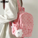 Weiyinxing Japanese Sweet Floral Print Backpack Casual Y2k Aesthetic Preppy Schoolbags Women Kawaii All Match Backpacks for Students