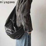 Weiyinxing Retro Korean Version Ins Hobos Bag Causal Large Capacity PU Soft Simple and Casual 2024 New Tote Leather Shoulder Bags