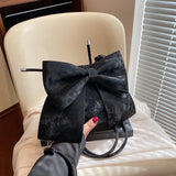 Weiyinxing Big Bow Knot Shoulder Cross Body Bags For Women Girls Velvet Texture PU Leather Messenger Bag 2024 Latest Fashion Handbags