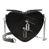 Weiyinxing Heart Blade Zipper Chain Crossbody Bags for Women Girl Casual Shoulder Purses Handbags Techwear Summer Wallet Goth