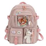 Weiyinxing Backpack Girl Korean Multi Pocket Nylon Cute Book Elementary Teen Casual Junior High School Student Bag For Girls Mochila