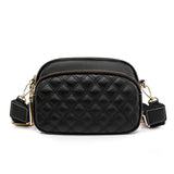 Weiyinxing Women Luxury Brand Shoulder Bags Woven Wide Shoulder Strap Handbags Fashion Lozenge Genuine Leather Female Messenger Bag Wallet