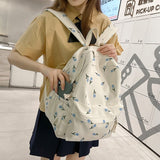 weiyinxing Waterproof Nylon Women Backpack Female Kawaii Flowers Travel Bag Cute Girl Fresh Schoolbag Preppy Bookbag Laptop Backpack