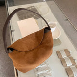 Weiyinxing pu Leather women Axillary bags Brand design ladies handbag female hobos Shoulder bag Faux Suede tote bolsa brown totes