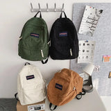 Weiyinxing Corduroy Fashion Woman Backpack Schoolbag For Teenage Girls Men Harajuku Female Preppy Style Bag Student Lady Book BagPack