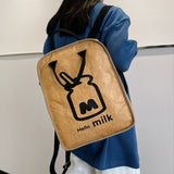 Weiyinxing Ladies PU Book Bag New Women Cute Student Backpack Fashion Girl Kawaii School Bags Female Leather College Backpack Laptop