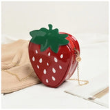 Weiyinxing Women Shoulder Bag Strawberry Shape Designer Bag New Fashion Pu Leather Chain Crossbody Bag Girls Cute Fruit Purses and Handbag