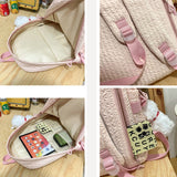 Weiyinxing New Nylon Women Backpack Female Solid Color Travel Bag Preppy Multiple Pockets Schoolbag for Teenage Girl Bookbag