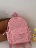 Weiyinxing Japanese Sweet Floral Print Backpack Casual Y2k Aesthetic Preppy Schoolbags Women Kawaii All Match Backpacks for Students