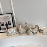 Weiyinxing Stone Pattern Small PU Leather Shoulder Bags 2024 Winter Women Fashion Luxury Trend Chain Crossbody Bag Handbags
