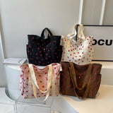 Weiyinxing Sweet Girl Handbag Fashionable High end Corduroy Printed Shoulder Bag Leisure Shopping Commuter Women's Underarm Bag