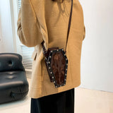 Weiyinxing Shaped Trend Crossbody Bag Halloween PU Rose Spider Sling Purses 2024 Novelty 3D Cartoon Cellphone Bag Y2K Gothic Satchel