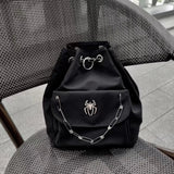 Weiyinxing Gothic Black Y2k Backpacks Women New Punk Dark Hot Girls Chain Casual Backpack Ladies Harajuku Vintage Mochila Aesthetic