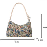 Weiyinxing Western Style Colored Shoulder Bag European American Trend Ethnic Style Canvas Bag Women's Minimalist Underarm Shoulder Bag