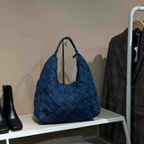 Weiyinxing Shoulder Bag for Women Denim Blue Messenger Bags Large Capacity woven ladies Tote Bag Purses and Handbags