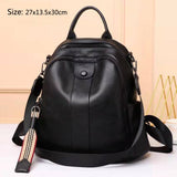 Weiyinxing Leather Backpack Real Cowhide Ladies Backpack Canvas Bag High Trendy Woman Black Bags School Women's Leather Backpacks