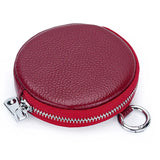 Weiyinxing Purse Pouch For Women Key Ring Wallet Money Pocket Zipper Storage Bag Round Purses Cowhide Key Package Keychain Organizer