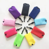 Weiyinxing Bag Solid Color Eco-friendly Folding Reusable Portable Shoulder Handbag Polyester for Travel Grocery Supermarket Bag