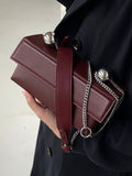 Weiyinxing Leather Burgundy Bridal Wedding Bag 2024 New Popular Chain Crossbody Bags Women Classic Flap Design Small Handbag