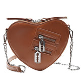 Weiyinxing Heart Blade Zipper Chain Crossbody Bags for Women Girl Casual Shoulder Purses Handbags Techwear Summer Wallet Goth