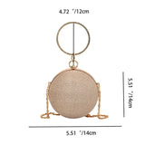 Weiyinxing Ring Portable Evening Bags Metal Sliver Round Ball Handbags for Lipstick Elegant Luxury Clutch Purse Wedding Wallets