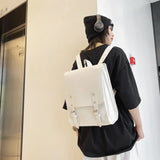 Weiyinxing Design Fashion Vintage Schoolbags All Match Men Preppy Students Backpack Women Solid Pu Leather Backpacks Y2k Aesthetic