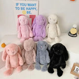 Weiyinxing Ear Rabbit Doll Fashion Imitation Rex Rabbit Fur Bag Plush Backpack Chain Strap Children's Bag Chain Crossbody Bag Knapsack