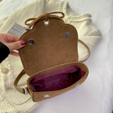 Weiyinxing Soft Suede Crossbody Bag for Women 2024 Winter Korean Fashion Flap Bag Female Small Simple Handbags and Purses