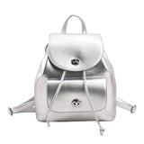 Weiyinxing Brand 2024 Retro Silver Back Pack Small PU Leather Backpack Women School Bags For Teenagers Girls Luxury Backpacks