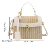 Weiyinxing Straw Crossbody Bag For Women 2024 New Designer Boho Summer Bag Pu Leather Handbag And Purse Travel Cross Body Phone Bag