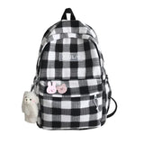 Weiyinxing 2023 Women Backpack Female Cool Nylon Travel Bag Fashion Plaid Portable Cute Schoolbag College Teenage Girls Boys Bookbag
