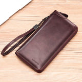 Weiyinxing Men's Long Zipper Wallet High Quality Pu Leather Wallet for Men RFID Blocking Business Clutch Bag Credit Card Holder Purse Man