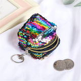 Weiyinxing Cute Coin Bag Change Color Sequins Mini Wallet Women Fashion Bling Purse Sequin Bag Key Chain Pouch Small Gifts