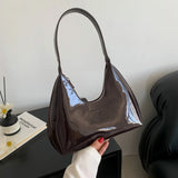 Weiyinxing Designer Solid Shoulder Bags for Women Handbags and Purses 2024 New Fashion Patent Leather Underarm Ladies Tote Bags