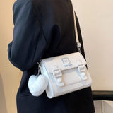 Weiyinxing Kawaii Cat Shoulder Bag for Women Embroidery Cartoon Solid Color Leather Crossbody Bag Female Summer Mobile Phone Package