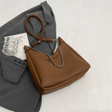 Weiyinxing Retro Belt Design PU Leather Shoulder Bags for Women 2024 Fashion Small Vintage Female Chain Underarm Bag Handbags
