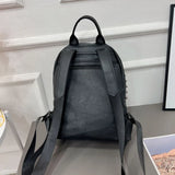 Weiyinxing All Match Soft Leather Rivet Skull Backpack Women Casual Punk Streetwear Schoolbags Y2k Aesthetic Trendy Vintage Backpacks