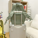 Weiyinxing High Capacity Red Leisure College Backpack Trendy Women Fashion Nylon Laptop Book Bags Girl Cute Travel School Bag Female