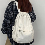 Weiyinxing Women's Canvas Cute Drawstring Backpack Fashion Women's Laptop Schoolbag Fashion Women's Backpack Cool Girl Travel Schoolbag