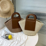 Weiyinxing Bags on Sale 2024 Fashion Summer New Straw Fashion Zipper Versatile Handmade Messenger HandbagTravel Beach Bags