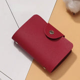 Weiyinxing 24 Slots Bits Card Holder Bag Simple Solid Color Pocket Case Women Men Credit ID Card Organizer Leather Cardholder Wallet