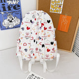Weiyinxing Trendy Cute Cartoon Printing College Backpack New Girl Travel Nylon Book Bag Female Laptop Fashion Women Kawaii School Bags