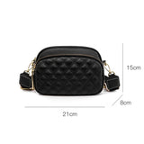 Weiyinxing Women Luxury Brand Shoulder Bags Woven Wide Shoulder Strap Handbags Fashion Lozenge Genuine Leather Female Messenger Bag Wallet