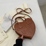 Weiyinxing colors Pu Leather Crossbody Bag Women Handbag Cute Ladies Heart Shaped Shoulder Bag Love Clutch Purse Fashion Small Tote Bag