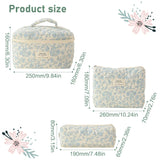 Weiyinxing Women's Aesthetic Makeup Bag Quilted Cotton Toiletry Organizer Ladies Printed Cosmetic Pouch Large Capacity Storage Bag