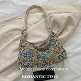Weiyinxing Western Style Colored Shoulder Bag European American Trend Ethnic Style Canvas Bag Women's Minimalist Underarm Shoulder Bag