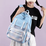 Weiyinxing Waterproof Nylon Student Backpack Fashion School Bags for Teenage Girls Boys Ladies Casual Travel Laptop Rucksack